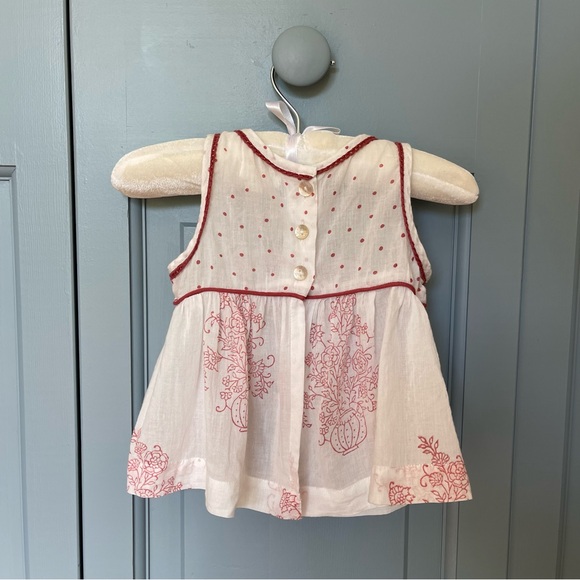 Lali Kids floral linen spring dress set with matching bloomers. Size 12 m - Picture 5 of 7